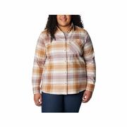 Women's Calico Basin Flannel Long Sleeve Shirt - Curvy: 626T_DUSTYPINK