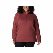 Women's Columbia Lodge Quilted Quarter Zip Tunic - Curvy: 679_BEETROOT