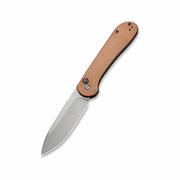 Elementum Button Lock Folding Knife: BROWN