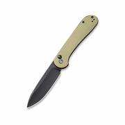 Elementum Button Lock Folding Knife: OLIVE