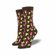 Women's Colorful Caps Bamboo Socks: BROWN
