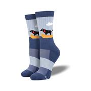 Boat Dog Compass Wool Socks: BLUE