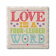 Cold Nose Warm Heart Coaster: LOVE_WORD
