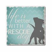 Cold Nose Warm Heart Coaster: RESCUE_DOG
