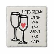 Cold Nose Warm Heart Coaster: WINE_CATS