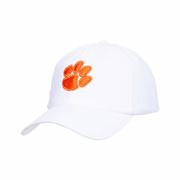 Clemson University Mid Fit Solid Hat: WHITE