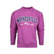 Waynesville Tackle Twill Applique Crew Sweatshirt: BERRY