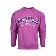 Knoxville Tackle Twill Applique Crew Sweatshirt: BERRY