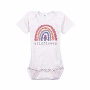 Baby Wildflower Short Sleeve Onesie: SOFT_BEIGE