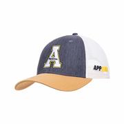 Appalachian State University Mesh Back Hat: CHARCOAL_MUSTARD