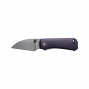 Baby Banter Thumb Stud Wharncliffe Knife: PURPLE_MICARTA