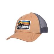 Roanoke High Point Lo Pro Snapback Trucker Hat: CARAMEL_DKGREY
