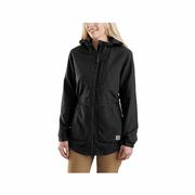 Women's Relaxed Fit Lightweight Rain Jacket: BLACK_N04