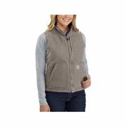 Women's Relaxed Fit Sherpa Lined Duck Vest: TAUPEGRAY_032