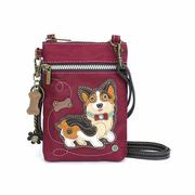 Chala Venture Cellphone Crossbody Bag: CORGI_BURGUNDY_CGA9