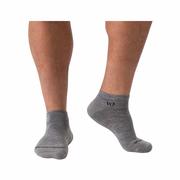 Men's Solid Cushioned No Show Socks: GRAY