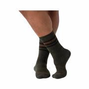 Men's Vintage Stripe Cushioned Crew Socks: FOREST