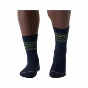 Men's Vintage Stripe Cushioned Crew Socks: BLUE