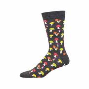 Men's Colorful Caps Bamboo Socks: GRAY