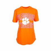 Women's Clemson University Maxima Glitter Irvine Short Sleeve T-Shirt: ORANGE