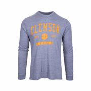 Clemson Tri-Blend Long Sleeve T-Shirt: GUNSMOKE