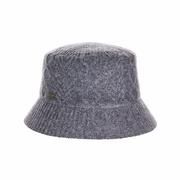 Women's Aran Cable Knit Wool Blend Bucket Hat: GRAY