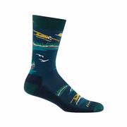 Men's Float Boat Lightweight Lifestyle Crew Socks: BLUE,BLACK