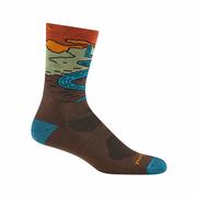 Men's Chasing Waterfalls Micro Crew Lightweight Hiking Socks: EARTH