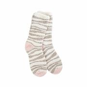 Women's Fireside Crew Socks: 75097_NEUTRAL_ZEBRA