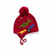 Toddlers' Chomp Chomp Earflap Hat: RED