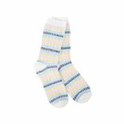 Women's Holiday Feather Multi Stripe Crew Socks: 75757_WONDERLAND