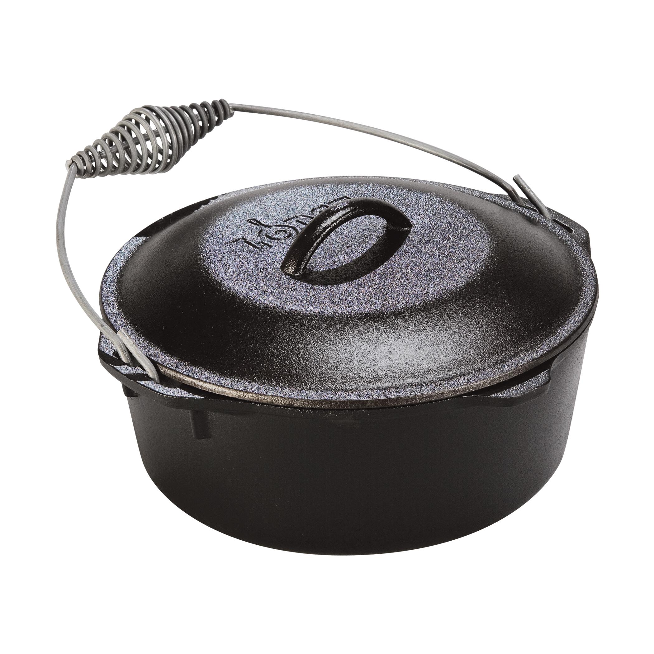  Dutch Oven With Spiral Bail & Iron Cover - 5 Quart