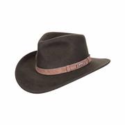 Men's Felt Wool Outback Hat: GREEN