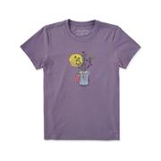 Women's Flower Jar Short Sleeve Crusher T-Shirt: DUSK_PURPLE