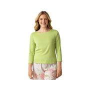 Women's Everyday Rib Boatneck 3/4-Sleeve T-Shirt: GREEN,GRAY