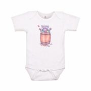Baby Mast General Store Candy Barrel Raccoon Short Sleeve Onesie: SOFT_BEIGE
