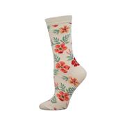 Women's Wildflowers Bamboo Socks: WHITE