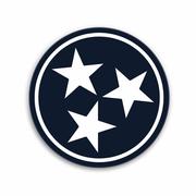 Tennessee Tri-Star Round Mini Sticker: NAVY