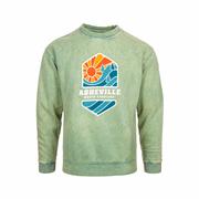 Green Street Asheville Split Screen Pine Crew Neck Sweatshirt: CB_MOSS