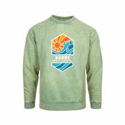 Green Street Boone Split Screen Pine Crew Neck Sweatshirt: CB_MOSS