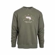 Valle Crucis Trout Embroidery Crew Sweatshirt: PIGMENT_ARMY