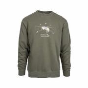 Asheville Trout Embroidery Crew Sweatshirt: PIGMENT_ARMY