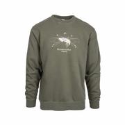 Roanoke Trout Embroidery Crew Sweatshirt: PIGMENT_ARMY