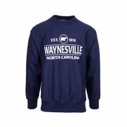 Waynesville Bear Cross Grain Crew Sweatshirt: NAVY