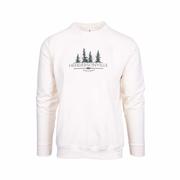 Hendersonville Tree Embroidery Crew Pullover: VANILLA