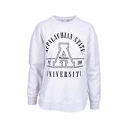 Women's Appalachian State Melange Poncho Sloane Crew Pullover: TAN,GRAY,MULTI