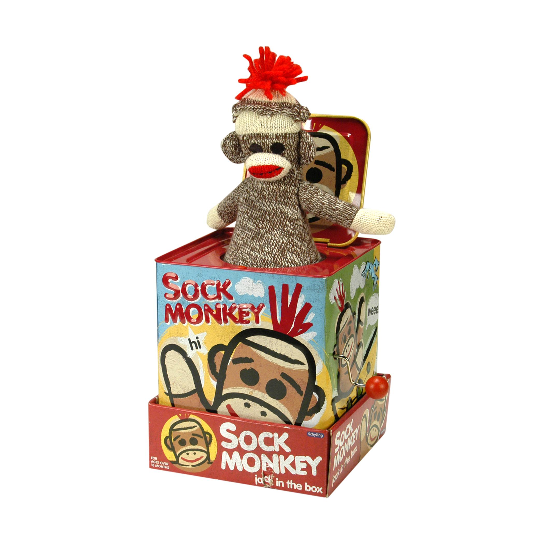  Sock Monkey Jack In The Box Toy