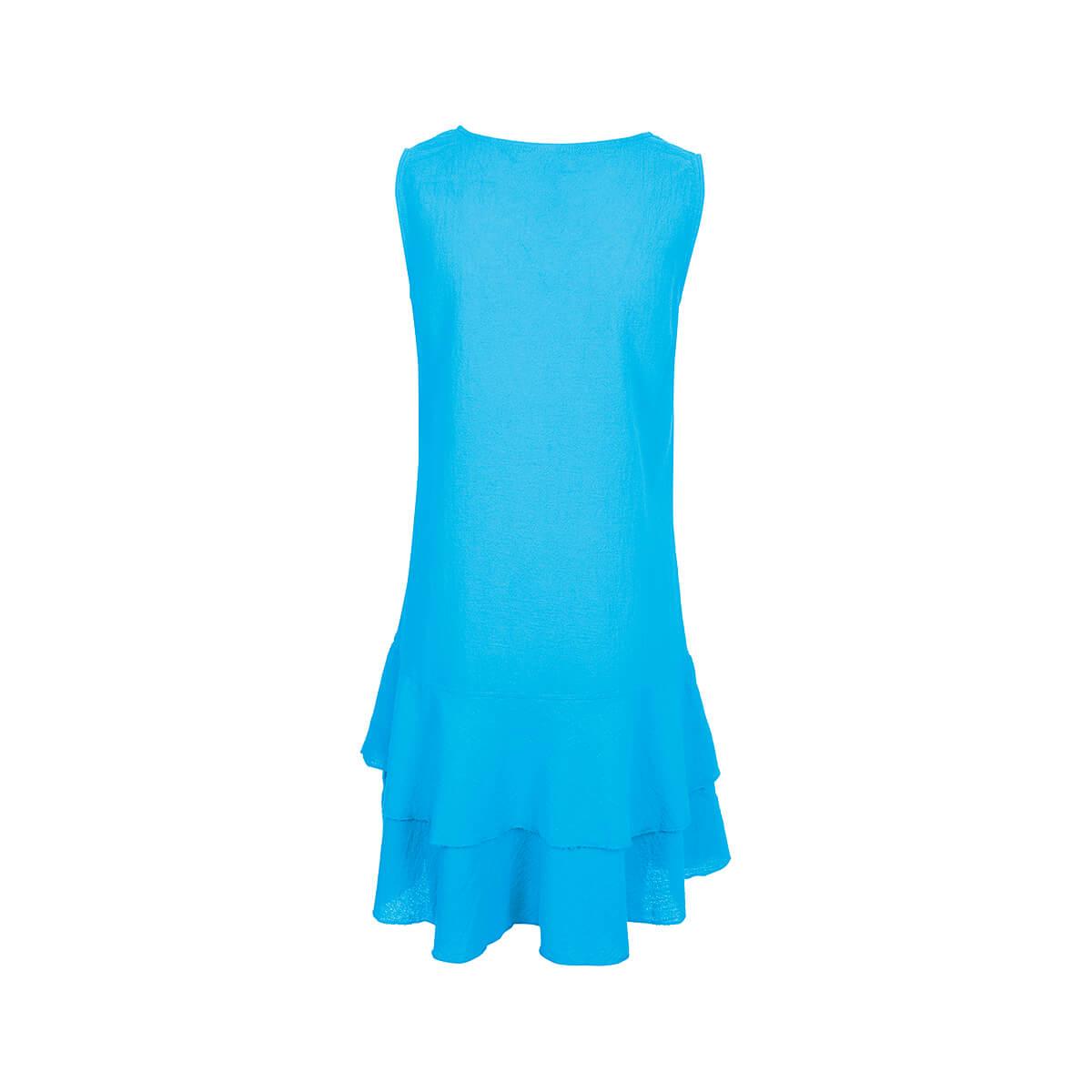 LULUB Women's Gauze Tiered Ruffle Sleeveless Dress