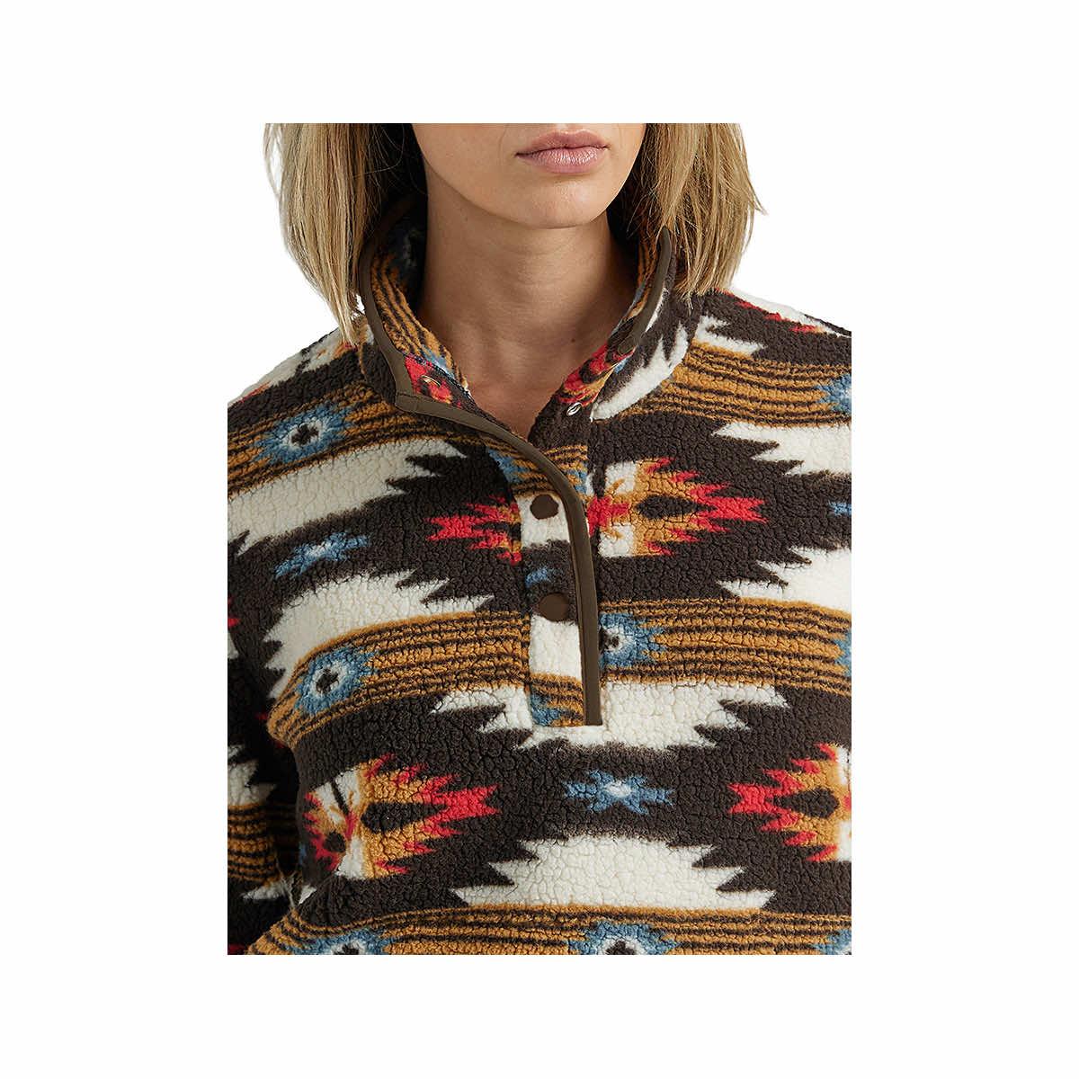 Women's Southwestern Sherpa Quarter Snap Pullover
