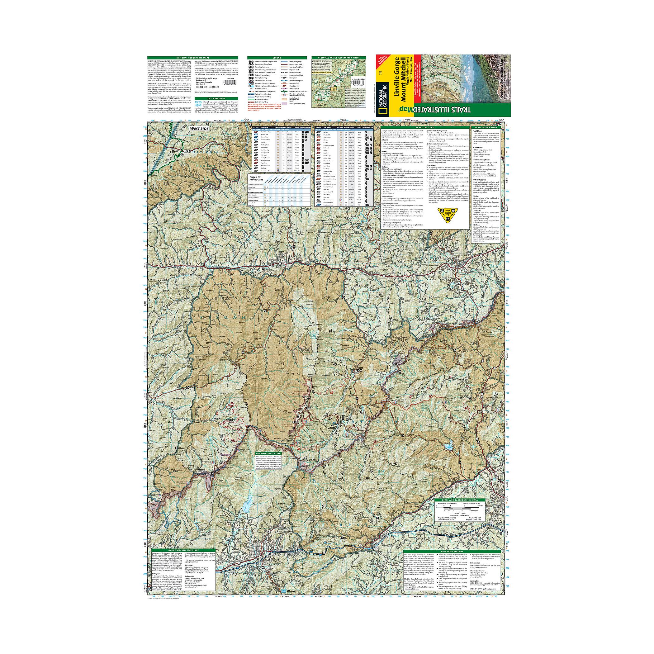 National Geographic Linville Mitchell Map